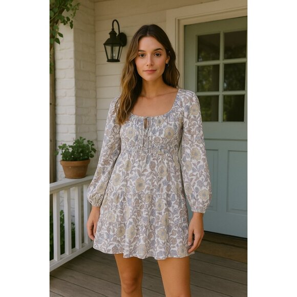 Roller Rabbit Dresses & Skirts - Roller Rabbit Women’s Pastel Floral Tiered Long Sleeve Dress Size XS Cottagecore